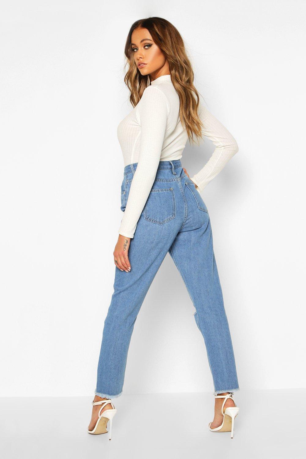 Jean taille discount haute coupe droite